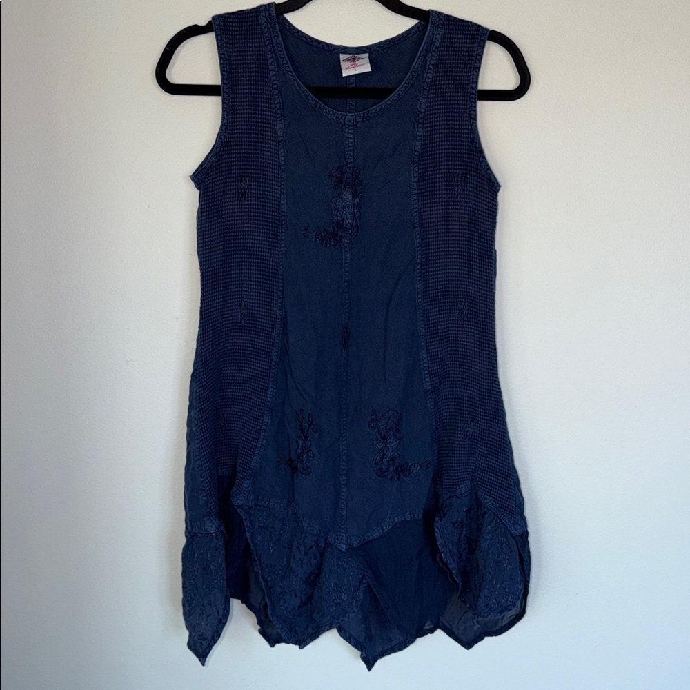 Vintage Y2K Empress Whimsical Fairy Grunge Asymmetrical Embroidered Mini Dress